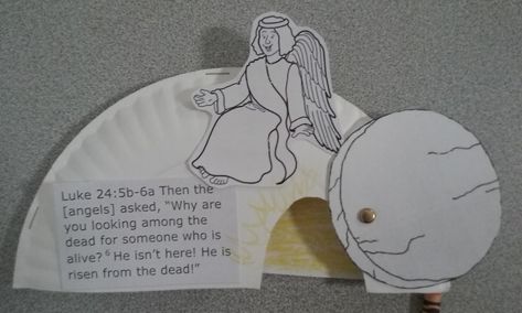 The Confident Journal: Sunday School Craft - Easter: Resurrection Sunday - Empty Tomb with Angel Empty Tomb Craft, Easter Jesus Crafts, Resurrection Crafts, Easter Tomb, Easter Resurrection, Easter Sunday School, Children's Church Crafts, Empty Tomb, Resurrection Sunday