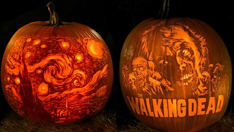 The crazy cool Halloween pumpkin that will carve a $750 hole in your wallet - MarketWatch Artsy Pumpkin Carving Ideas, Complicated Pumpkin Carving, Artistic Pumpkin Carving, Pumpkin Carving Inspiration, Tree Pumpkin Carving, Dremel Pumpkin Carving, Pumpkin Carving Inspo, Colorful Pumpkins, Pumpkin Cravings