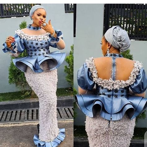 7d6044e95a16761171b130dcb476a43edesc53144982ri Lace Skirt And Blouse Styles, Classy Long Dress, Lace Skirt And Blouse, Africa Outfits, Twists Hairstyles, Aso Ebi Lace Styles, Nigerian Lace Styles, African Lace Styles, African Fabric Dress