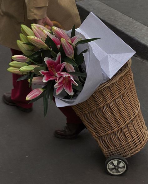 Alina Kolot on Instagram: “Spotted on the market” Lilium Flower Aesthetic, Lily Bouquet Aesthetic, Lilium Flower, Plants Are Friends, Boquette Flowers, Nothing But Flowers, Flower Shower, Flower Therapy, Flowers For You