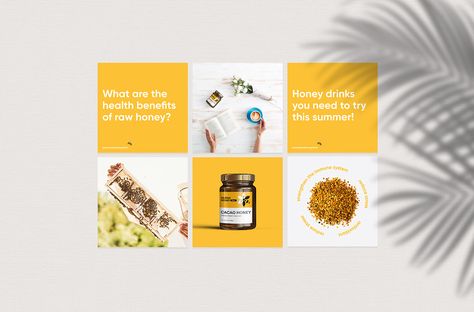 Social Media | Hawaii Honey Company on Behance Honey Instagram Feed, Honey Instagram Post, Honey Poster, Honey Creative Ads, Honey Social Media Post, Honey Ads, Honey Promotion Design, Honey Advertising, Honey Branding