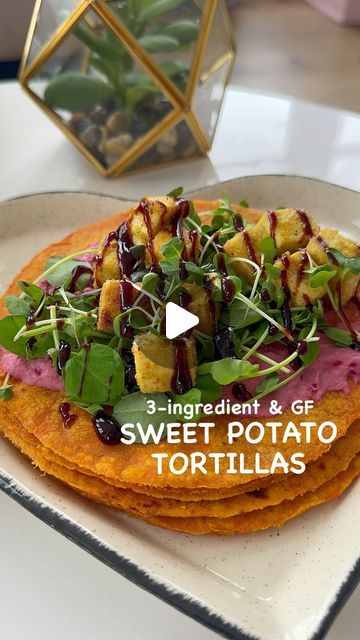 Jovana Vuckovic | Plant- based healing on Instagram: "✨ EASY & GF 3- INGREDIENT SWEET POTATO TORTILLAS 🔥 | Follow @waytohealthkitchen for more delicious recipes and healing tips ❤️ Guys, these are so easy to make, taste delicious and hide phenomenal nutrient- dense sweet potatoes 🤤|

✨ INGREDIENTS✨

🌱 2 cups mashed sweet potato
🌱 1 1/4 cup cassava flour
🌱 1/4 cup unrefined coconut oil, melted |

✨ INSTRUCTIONS✨

🌱 Boil peeled and chopped sweet potatoes (about 1.5 medium size) until fork tender. Mash and add other ingredients. Oil your hands and create 6 equal balls then put each between 2 parchment papers and roll then use a bowl or something of round shape to create tortillas. Pan- fry for couple minutes each side.|

😍 ENJOY & tag someone that has to see this 

#glutenfree #tortill Sweet Potato Tortilla, Vegan Gluten Free Tortilla Recipe, Yuca Tortillas, Sweet Potato Wraps Gluten Free, Gluten Free Sweet Potato Waffles, Cassava Flour, Unrefined Coconut Oil, Tortilla Recipe, Mashed Sweet Potatoes