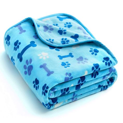 350 GSM-Super Soft and Premium Fuzzy Fleece Pet Dog Blanket, The Cute Paw and Puppy Blanket, Pet Spaces, Cat Blanket, Pet Blanket, Fluffy Blankets, Dog Items, Blue Dog, Fluffy Animals, Dog Blanket