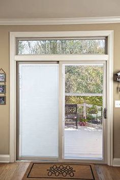 patio doors with built-in blinds Patio Door With Built In Blinds, Sliding Door With Blinds Built In, Sliding Glass Door With Built In Blinds, Patio Doors With Built In Blinds, Sliding Glass Door In Kitchen, Sliding Door Covering Ideas, Door Covering Ideas, Sliding Door Shades, Sliding Door Coverings