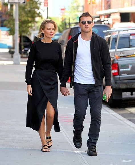 26 Lara Worthington Outfits We'll Never Forget | Who What Wear UK Black Wrap Skirt Outfit, Celine Coat, Lara Bingle, Lara Worthington, Christine Centenera, Perfect Capsule Wardrobe, Sam Worthington, Asymmetric Skirt, Winter 23