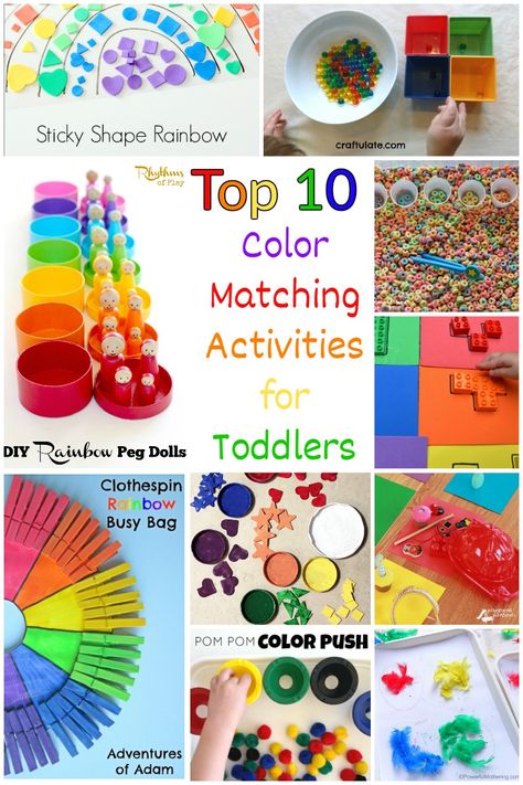 Help your toddler learn to name and discern colors with these great color matching and sorting activities! And find over 100 other rainbow inspired crafts, activities and food and more in this month's Top Ten List blog hop Color Learning Activities, Color Matching Activities, Rainbow Fish Activities, Color Activities For Toddlers, Toddler Playground, Color Learning, Preschool Easter, Fish Activities, Matching Activities