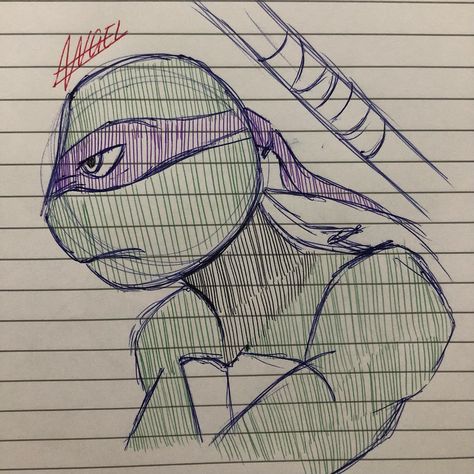 How To Draw Tmnt, Tmnt Drawings, Turtle Sketch, Instagram Doodle, Pen Doodles, So Bored, Tmnt Art, Cute Sketches, Tmnt 2012