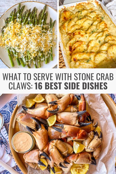 Stone Crab Recipes, Sides To Go With Crab Legs Dinners, Side Dishes For Crab Boil, Oyster Side Dishes, Crab Feast Side Dishes, Crab Dinner Side Dishes, Crab Leg Side Dishes, Sides With Crab Legs Dinners, What To Serve With Crab Legs Dinners