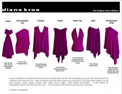 diane kroe the endless top to bottom style sheet Multiway Clothing, Halter Top And Skirt, Convertible Clothing, Poncho Dress, Refined Fashion, Short Women Fashion, Halter Top Dresses, Upcycle Sewing, Dress Tutorials