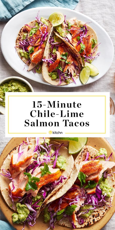 Chili Lime Salmon Tacos, Salmon Taco Recipe, Salmon Street Tacos, Salmon Tacos Recipe With Slaw, Fish Tacos Salmon, Healthy Salmon Tacos, Salmon Taco Recipes, Salmon Tacos Recipe Easy, Salmon Nachos Recipe