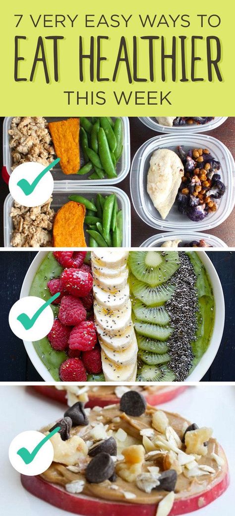 7 Easy ways to eat healthier this week! #mealprep Ways To Eat Healthier, Ways To Eat Healthy, Eat Healthier, Easy Lunch, Healthy Dinners, Seven Days, Healthier You, Clean Eating Recipes, Healthy Cooking