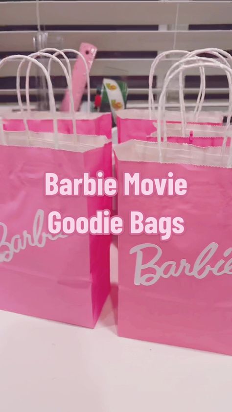 Adult Barbie movie goodie bags 🩷🫶🏻 ##barbieMovie##BarbiTheMovie ##D... | Barbie Movie | TikTok Barbie Movie Treats, Barbie Treat Bags, Barbie Favor Bags, Barbie Movie Night Party, Barbie Goodie Bags, Barbie Goodie Bag Ideas, Barbie Party Bags, Barbie Candy Bags, Barbie Gift Bags