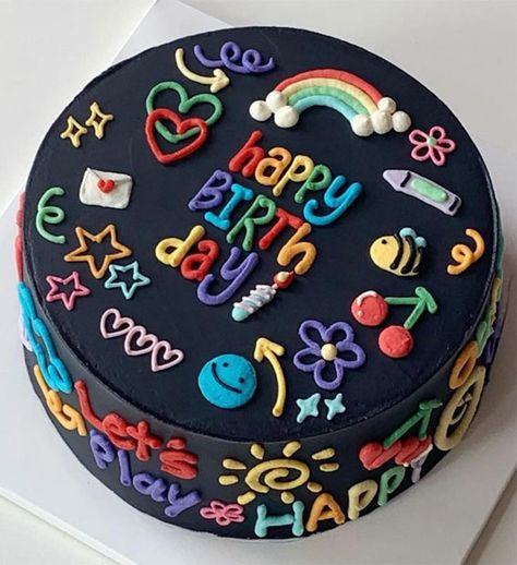 simple birthday cake, birthday cake ideas, birthday cake design Simple Birthday Cakes For Boys, Birthday Cake 9 Boy, Simple 18th Birthday Cake Ideas, Aesthetic Cakes For Boys, Colorful Sheet Cake, Aesthetic Cake For Boys, Cake Ideas For Kids Boys, Cake Birthday Aesthetic Boy, Easy Birthday Cake Ideas For Men