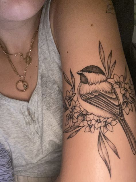 Mayflower Tattoo Flowers, Mayflower Flower Tattoo, Massachusetts Tattoo Ideas, Mayflower Tattoo, Massachusetts Tattoo, Chickadee Tattoo, Willow Leaves, The Mayflower, Bear Tattoo