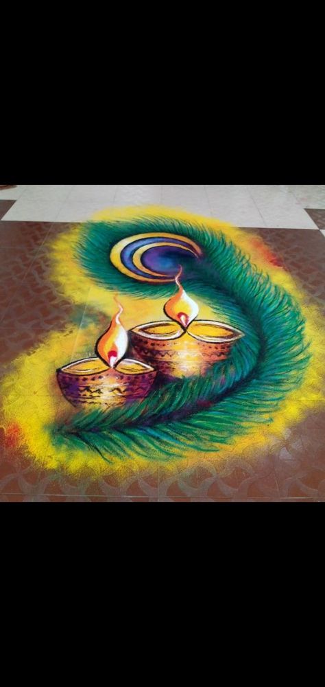 More Pankh Rangoli, Ganpati Rangoli For Competition, Rangoli Designs Abstract, Potrait Rangoli Ideas, Shankha Design Painting, Ragoli Color Design 2023 New, Mor Pankh Rangoli, New Year Special Rangoli Design Latest, Difficult Rangoli Designs