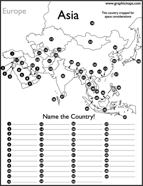 Asia quiz Learning Geography, Map Quiz, Asia Countries, Geography Quiz, Geography Worksheets, Geography Activities, Geography For Kids, Map Worksheets, 6th Grade Social Studies