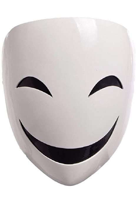 Smile Mask Art, Smile Mask Anime, White Mask Design, Cool Masks Designs Ideas, White Mask Halloween, Mascara Halloween, Smiling Mask, Smile Mask, Cool Mask