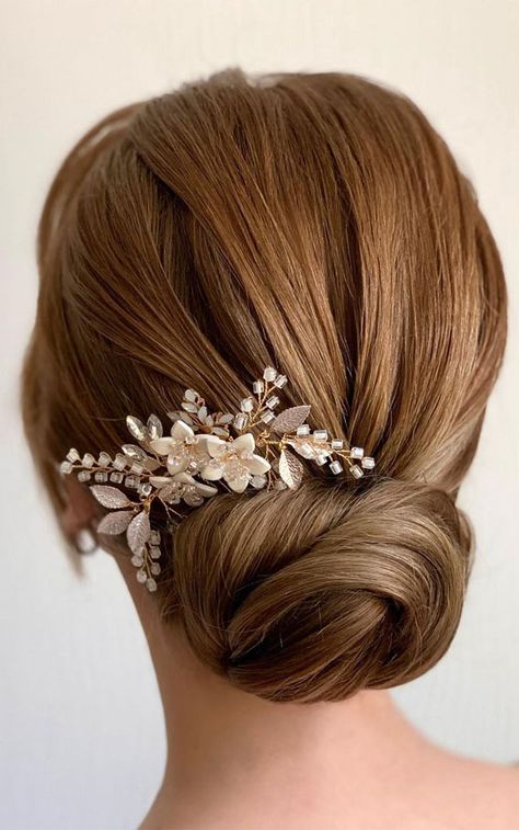 Wedding Hairstyles Archives - Page 8 of 195 - Fabmood | Wedding Colors, Wedding Themes, Wedding color palettes Grandma Wedding Hair, Low Bridal Updo, Hairstyles Updo Wedding, Bun Design, Stylist Instagram, Formal Updo, Updo Wedding Hairstyles, Classy Updo, Trendy Updos