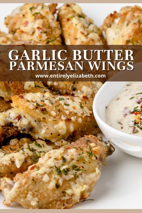 Healthy Garlic Parmesan Wings, Homemade Garlic Parmesan Wings, Crispy Garlic Parmesan Wings, Crispy Baked Garlic Parmesan Chicken Wings, Wing Sauce Recipes Garlic Parmesan, Butter Garlic Wing Sauce, Garlic Sauce For Chicken Wings, Butter Garlic Parmesan Wing Sauce, Garlic Parmesan Wings Grilled