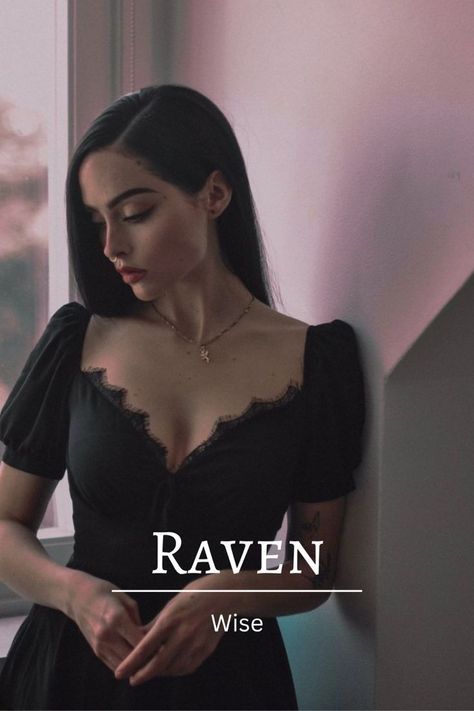 Raven Name Meaning, Raven Name, Raven Meaning, Wise Character, Romantic Girl Names, Oc Names, Mystical Names, List Of Girls Names, Rare Names