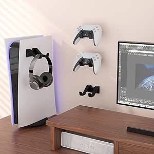 Controller Wall Mount Controller Holder for pS5 Slim xBox Controller Wall Mount Stand PS5 Controller Wall Mount Stand for PS5/PS4/Switch/Xbox One/Xbox Series Controller, Headphones Wall Mount Controller Wall Mount, Ps5 Slim, Controller Holder, Ps5 Controller, Xbox Controller, Playstation 5, Gaming Gear, Universal Design, Game Controller