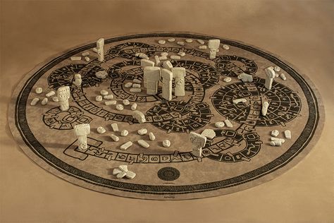 Göbeklitepe Ancient Board Game – Packaging Of The World Application Illustration, Game Packaging, Göbekli Tepe, Board Game Design, Nook Ideas, Dungeon Maps, Creative Package, Building Art, Game Table