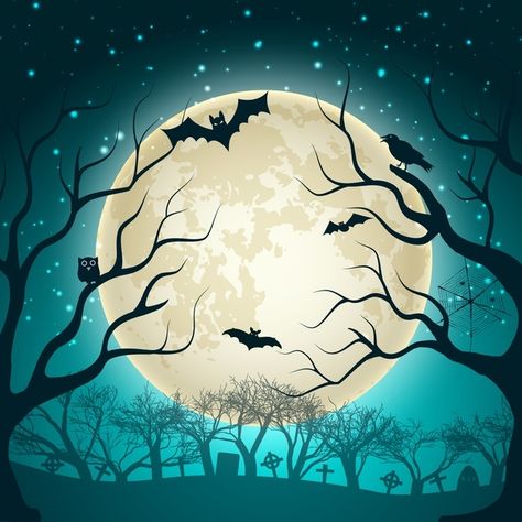 Spooky Castles, Halloween Party Poster, Witch Silhouette, Image Halloween, Halloween Backdrop, Muslin Backdrops, Night Background, Magic Forest, Moon Illustration