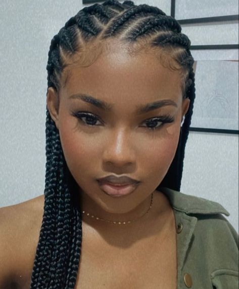 Cornrow Hairstyle, Hairstyle Ideas Easy, Braided Hairstyles For Black Women Cornrows, Big Box Braids Hairstyles, Feed In Braids Hairstyles, African Hair Braiding Styles, Braided Cornrow Hairstyles, Box Braids Hairstyles For Black Women, Braids Hairstyles Pictures