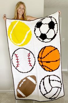 Crochet Blanket Pattern Free, Ball Basketball, C2c Crochet Blanket, Basketball Baby, Felted Crochet, Crochet Square Blanket, Animal Blanket, Crochet Blanket Pattern, Crochet Leaves