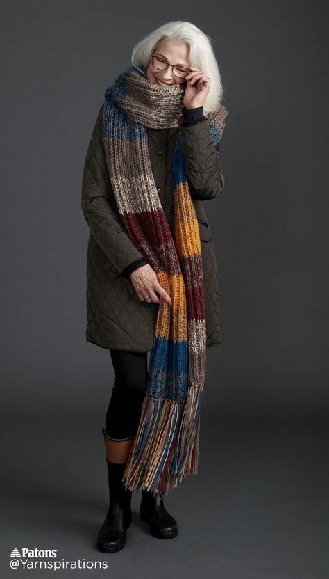 Stripe scarf knit