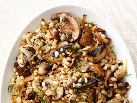 Barley Recipes, Mushroom Barley, Caramelized Onions And Mushrooms, How To Cook Barley, Barley Recipe, Barley Salad, Veggie Meals, Food Network Magazine, Quick Cooking