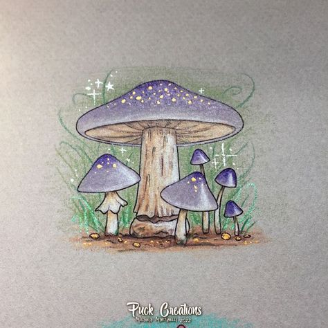 Faber Castell Black Edition, Mushroom Princess, Mushroom Paintings, Fungi Illustration, Enchanted Forest Coloring, Mushroom Paint, Mushroom Drawing, School Wall Art, Folk Art Flowers