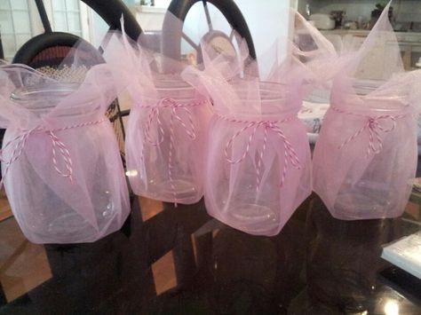 Mason Jar Tulle Centerpieces, Balloon Mason Jar Centerpiece, Bucket Centerpiece Ideas, Tulle Centerpiece, Bucket Centerpiece, Bow Theme, Wedding Table Garland, Shower Prizes, How To Make Tutu