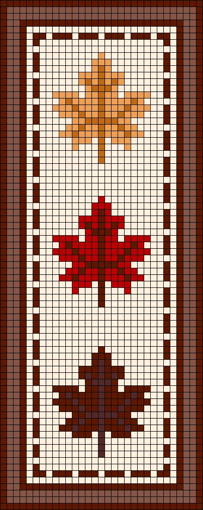 Fall Leaves Knitting Pattern, Pixel Pattern Bracelet, Maple Leaf Pixel Art, Autumn Tapestry Crochet, Fall Tapestry Crochet Patterns, Halloween Patterns Crochet, Fall Crochet Grid, Pumpkin Knitting Chart, Alpha Patterns Tapestry