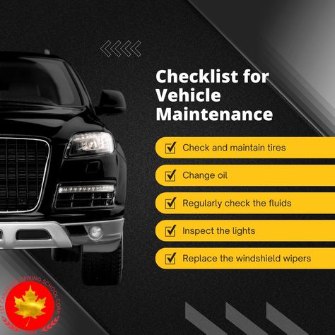 🔧 Keep Your Vehicle in Top Shape with This Checklist! 🚗

Regular maintenance is the key to a healthy and reliable ride. Staying on top of these tasks ensures a smoother, safer, and more efficient journey. Your vehicle will thank you!https://www.1stcanadiandriving.com/
#roadtofreeadom#drivesmart #1stcanadiandrivingschool #driving #drivingschool #drivingschools#buckleup#roadsafety#roadsafetyzeroaccident Sound System Car, Car Care Tips, Car Loan, Tire Change, Maintenance Checklist, Vehicle Maintenance, Dubai Shopping, Car Sounds, Auto Repair Shop