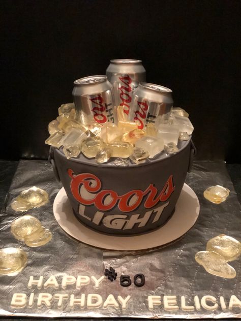 Coors Light Birthday Cake, Busch Light Cake, Coors Light Cake, Booze Cakes, Booze Cake, 50th Birthday Cakes For Men, Cake Funny, Light Cake, Birthday Men