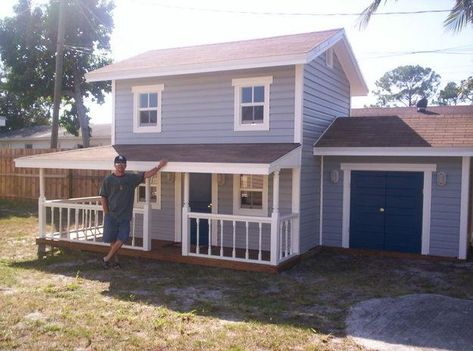 Playhouse on Pinterest | 43 Pins Playhouse With Garage, 2 Story Playhouse, Power Wheel, Diy Playhouse, Build A Playhouse, Playhouse Outdoor, Cubby Houses, Kids Playhouse, Backyard Fun