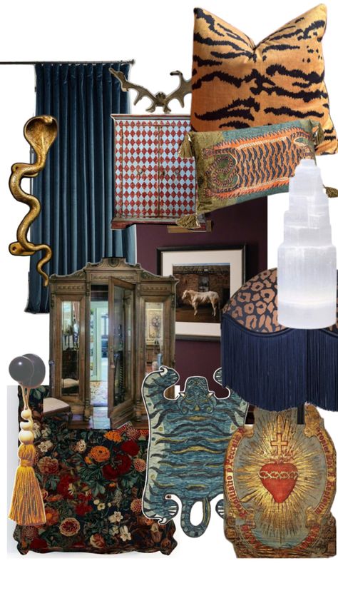 Moody jewel tone maximalist Hollywood regency Jewel Tone Boho Bedroom, Jewel Tone Maximalist, Moody Jewel Tone, Jewel Tone Bedroom, Deep Jewel Tones, Gem Tones, Hollywood Regency Style, Boho Bedroom, Hollywood Regency