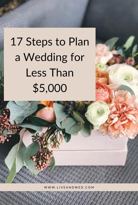 17 Steps to Plan a Wedding for Less Than $ 5,000 How To Keep Wedding Costs Down, How To Plan A Wedding In One Month, How To Plan A Small Wedding, Wedding Under 10k, Wedding Without Bridal Party, Wedding Cost Break Down, 6 Month Wedding Planning, Weddings Under 5000, Average Wedding Costs