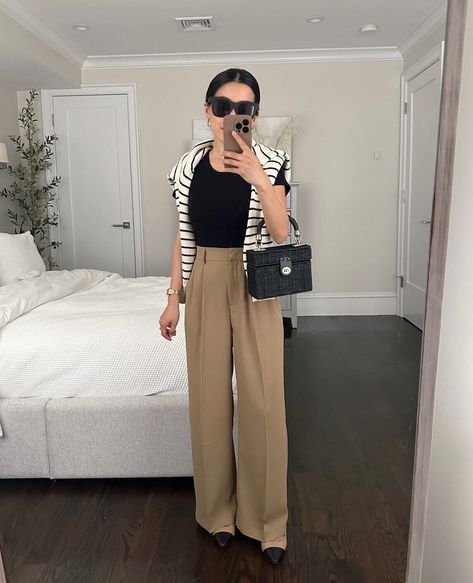 Pants For Petite Women, Old Money Style Outfits, Pants For Petite, Office Pants Women, Amazon Bodysuit, Summer Work Fashion, Beige Pants Outfit, Conference Outfit, Petite Style Outfits