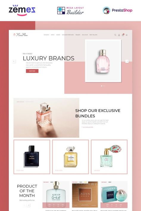 RosePlum - Perfume Store Template PrestaShop Theme Perfume Website Design, Webpage Design Layout, Luxury Brands Shopping, Fashion Flyer, Best Website Templates, Presentation Design Layout, App Interface Design, Perfume Photography, Website Ideas