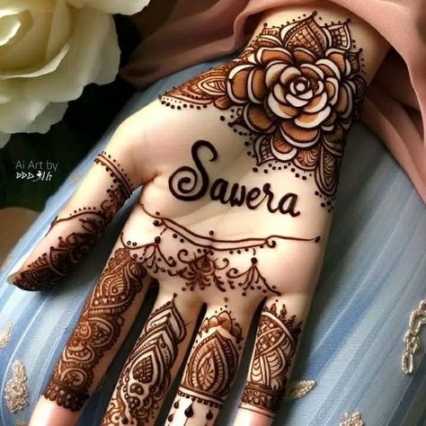 Sawera Name Dp, Mehndi Designs Name, Name Mehndi Design, Alphabet Mehndi, Mehndi Beautiful, Mehndi Designs For Eid, Beautiful Alphabet, Unique Mehndi, Name Dp