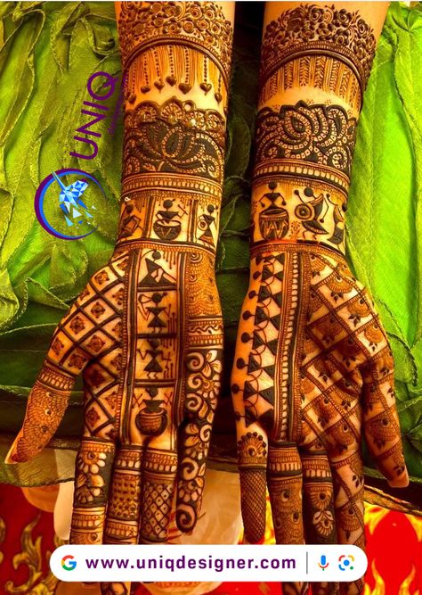 Bandhni Mehndi Design, Warli Art Mehandi Designs, Warli Art Mehndi Designs, Mehndi Ideas, Short Mehndi Design, Latest Arabic Mehndi Designs, Modern Mehndi, Indian Mehndi Designs, Designs Mehndi