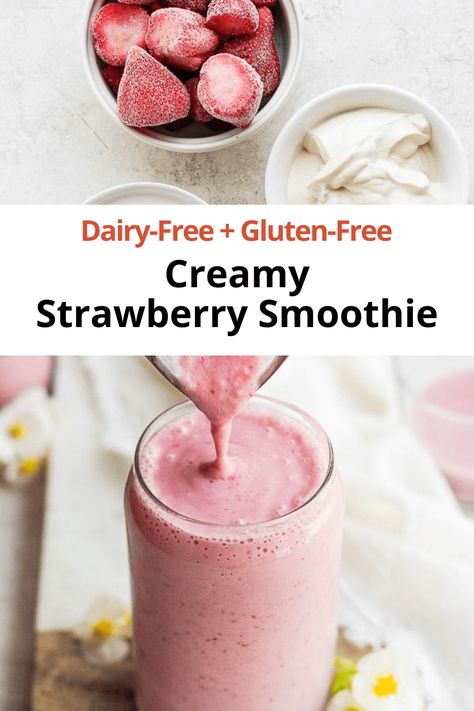 Lactose Free Smoothies, Dairy Free Smoothies Healthy, Gluten Free Smoothie Recipes, Non Dairy Smoothie, Delicious Strawberry Smoothie, Gluten Free Smoothie, Free Smoothie Recipes, Delicious Smoothie Recipes, Best Protein Shakes