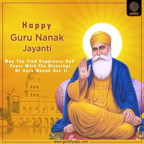 May you be inspired by the greatness of Guru Nanak Ji, who spread the message of peace and harmony! Happy Guru Nanak Jayanti!! www.goldifyapp.com #gurunanak #wahegurujisa #gurbani #sikh Happy Gurunanak Jayanti Wishes, Happy Guru Nanak Jayanti, Happy Gurunanak Jayanti, Guru Nanak Ji, Book Cover Page Design, Friendship Day Wishes, Guru Nanak Jayanti, Prayers Of Gratitude, Nanak Dev Ji