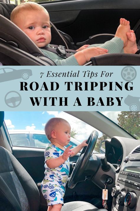 Road tripping with a baby tips and tricks to make your next family vacation a smooth one. Going on a car trip with a baby doesn't have to be a headache, it just takes a little practice. Road tripping with a baby may seem daunting but it doesn't have to be. These tips will help set expectations and make the trip go smoothly. Tips For Road Trips, Family Projects, Road Trip Activities, Suitcase Travel, Thrifty Thursday, Traveling Tips, Pumping Moms, Baby Sleep Problems, Family Ideas