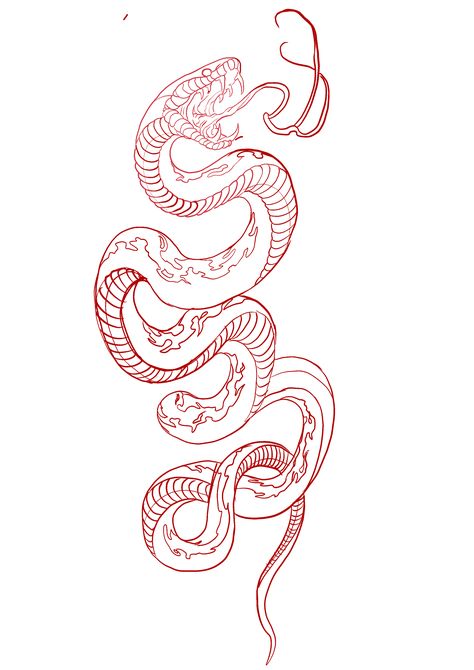 Snake Tattoo Sketch, Snake Tattoo Stencil, Snake Stencil, Hissing Snake, Snake Outline, Snake Sketch, Traditional Snake Tattoo, Black And White Snake, Side Neck Tattoo