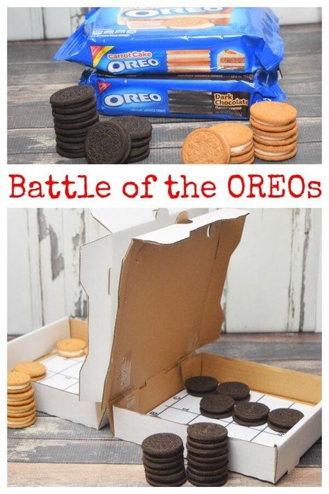 #ad We are battling it out with our Battle of the OREOs game to see which of the new OREO flavors comes out on top! This fun OREO game is great to play during a snowy or rainy day when you can't get outside to play. #OREOatWalmart #IC #kidsactivities #fungames #rainyday Oreo Crafts For Preschool, Oreo Themed Party Birthday Ideas, Oreo Game, Oreo Challenge, Cookie Activities, Oreo Party, Chocolate Carrot Cake, Oreo Cookie Flavors, Dark Chocolate Mousse