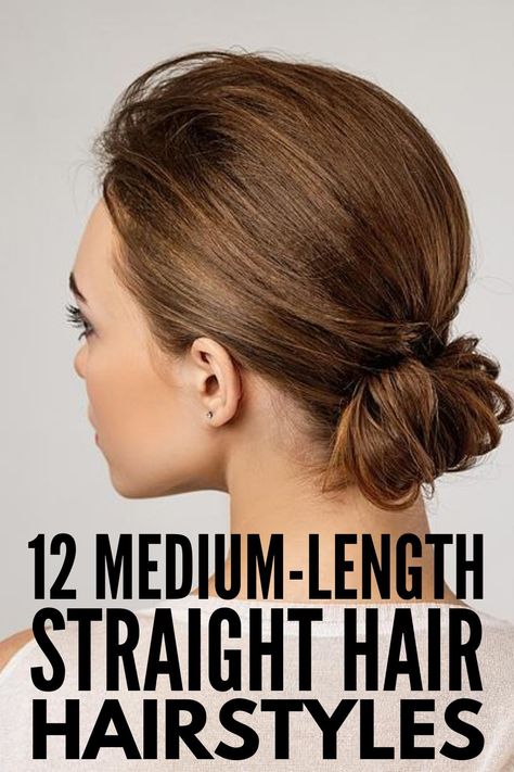 Easy Hairstyles For Fine Medium Hair, How To Style Shoulder Length Straight Hair, Simple Shoulder Length Hairstyles, Shoulder Length Hair Ponytail, Medium Hair Ponytail, Hairstyles For Medium Length Hair Tutorial, Shoulder Length Straight Hair, Short Hair Makeup, Cute And Easy Hairstyles