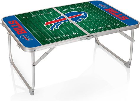 PICNIC TIME Buffalo Bills Mini Portable Table Nfl Carolina Panthers, Nfl Detroit Lions, Nfl New York Giants, Nfl Buffalo Bills, Foldable Table, Table Surface, Nfl Dallas Cowboys, Picnic Time, Amazon Store